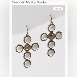 FREE PEOPLE Time is On My Side Cross Dangle Earrings